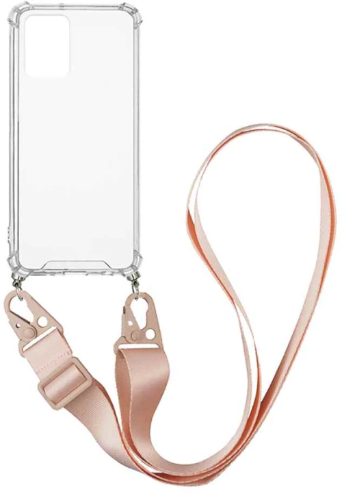 Θήκη Σιλικόνης με Strap Sonique Armor Clear Xiaomi Redmi 10 / Redmi 10 2022 Ροζ - Sonique - Ροζ - Redmi 10, Redmi 10 2022