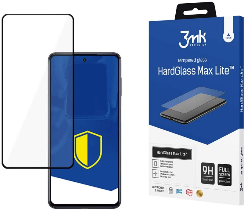 3MK HardGlass Max Lite Full Screen Samsung Galaxy M54 5G Μαύρο - 3MK - Μαύρο - Galaxy M54 5G