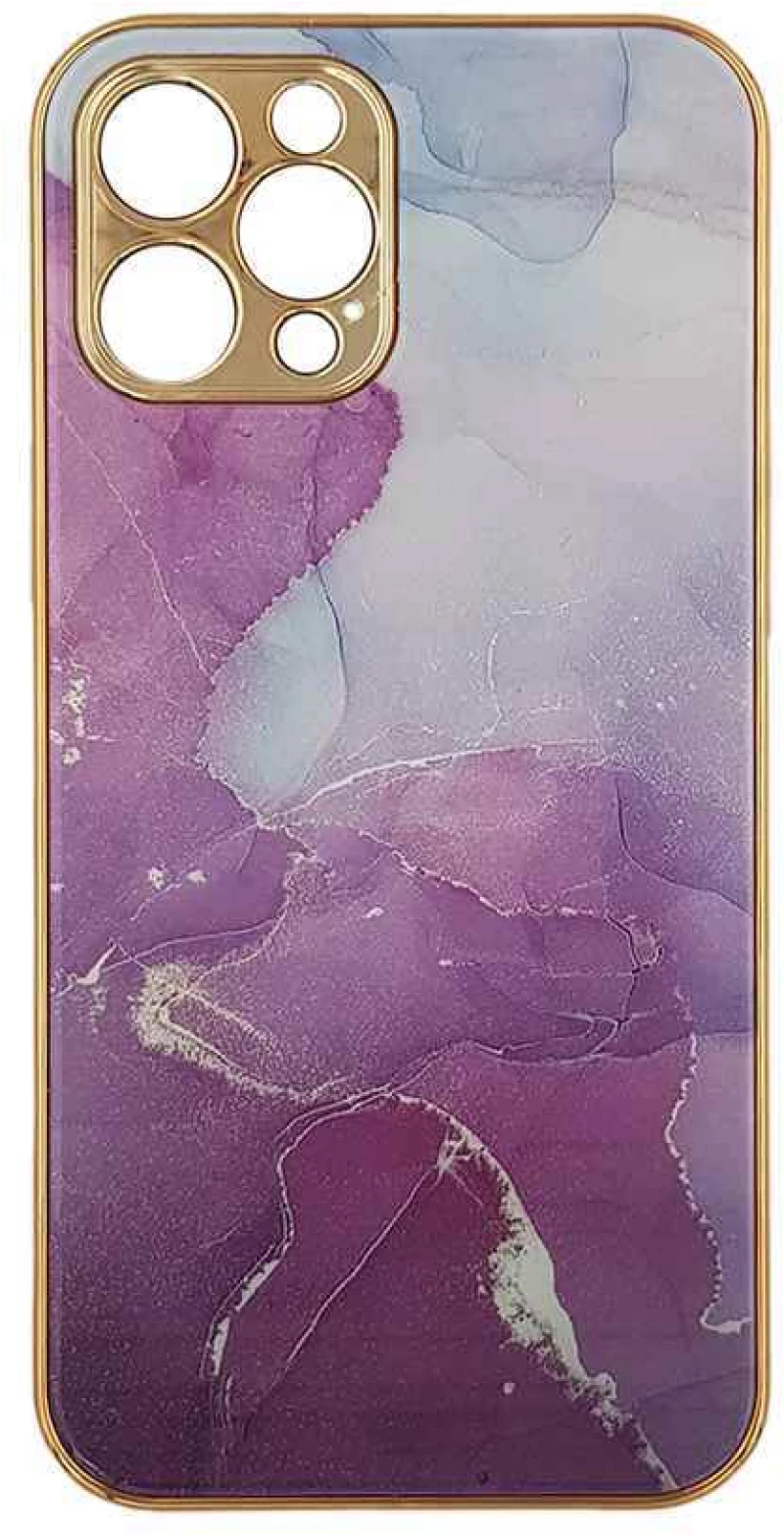 GKK Electroplate Marble Glass Case Apple iPhone 12 Pro Βιολετί - GKK - Βιολετί - iPhone 12 Pro