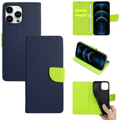 Θήκη Βιβλίο Sonique Trend Book Apple iPhone 14 Pro Max Σκούρο Μπλε / Λαχανί - Sonique - Σκούρο Μπλε / Λαχανί - iPhone 14 Pro Max