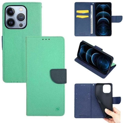 Θήκη Βιβλίο Sonique Trend Book Apple iPhone 13 Pro Βεραμάν / Σκούρο Μπλε - Sonique - Βεραμάν / Σκούρο Μπλε - iPhone 13 Pro