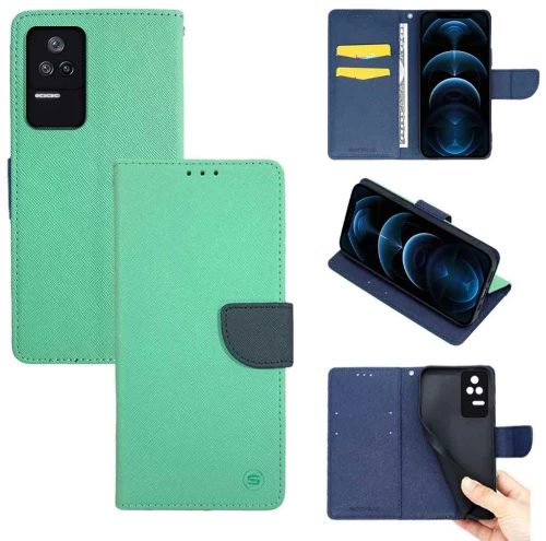 Θήκη Βιβλίο Sonique Trend Book Xiaomi Poco F4 5G Βεραμάν / Σκούρο Μπλε - Sonique - Βεραμάν / Σκούρο Μπλε - Poco F4 5G