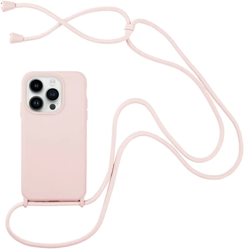 Θήκη Σιλικόνης με Κορδόνι CarryHang Apple iPhone 14 Pro Ροζ - My Colors - Ροζ - iPhone 14 Pro