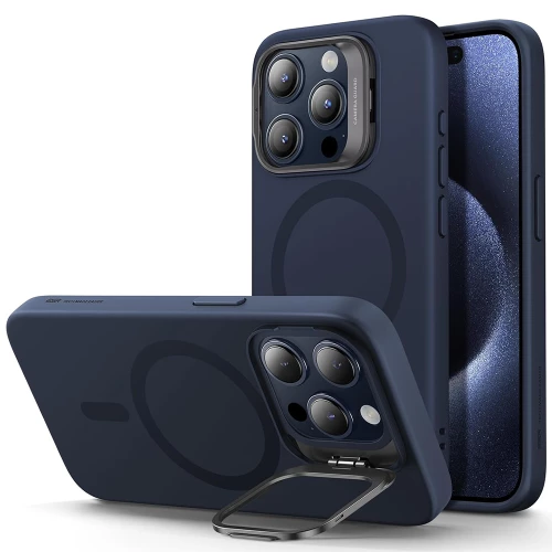 ESR - Cloud Soft HaloLock Kickstand - iPhone 15 Pro - Dark Blue
