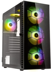 Kolink Observatory HF Glass ARGB Midi Tower Case - Black (with 6 ARGB fans - 3x140mm & 3x120mm)