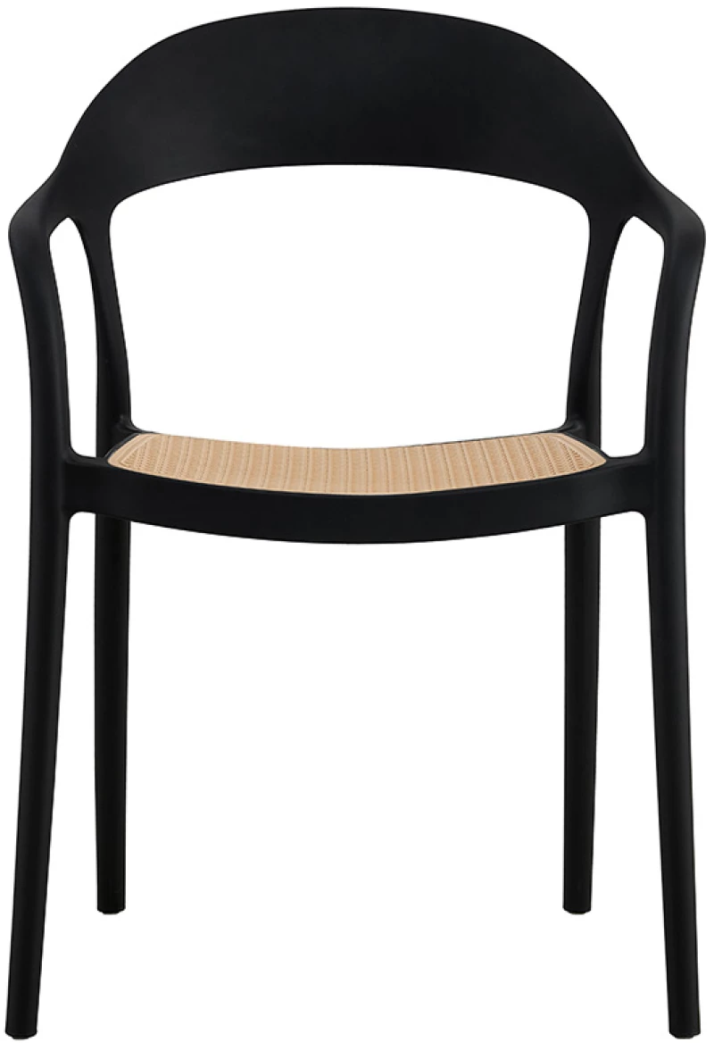 Πολυθρόνα Ember pakoworld με UV protection PP μπεζ-μαύρο 52.5x56.5x81εκ.