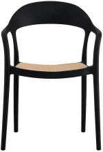 Πολυθρόνα Ember pakoworld με UV protection PP μπεζ-μαύρο 52.5x56.5x81εκ.