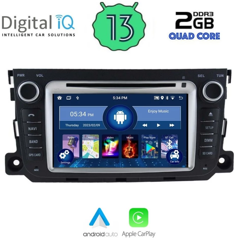 Digital IQ MSD 087_CPA (7” DECK) Οθόνη αυτοκινήτου OEM Smart (451) 2010-2015