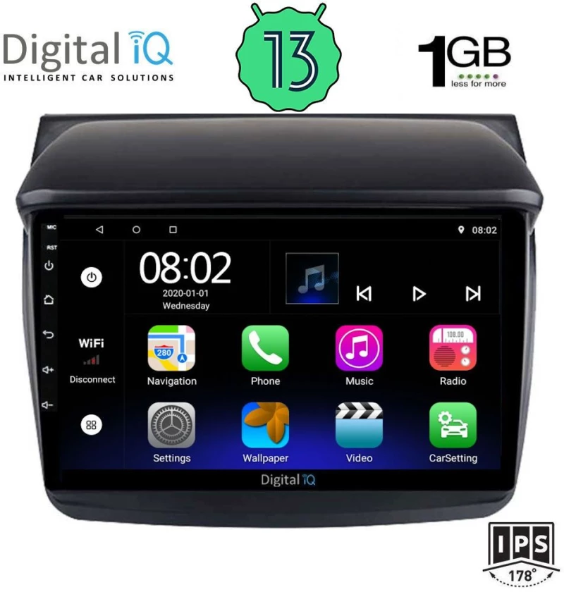 DIGITAL IQ RSA 1436_GPS (9inc) MULTIMEDIA TABLET OEM MITSUBISHI L200 mod. 2006-2015
