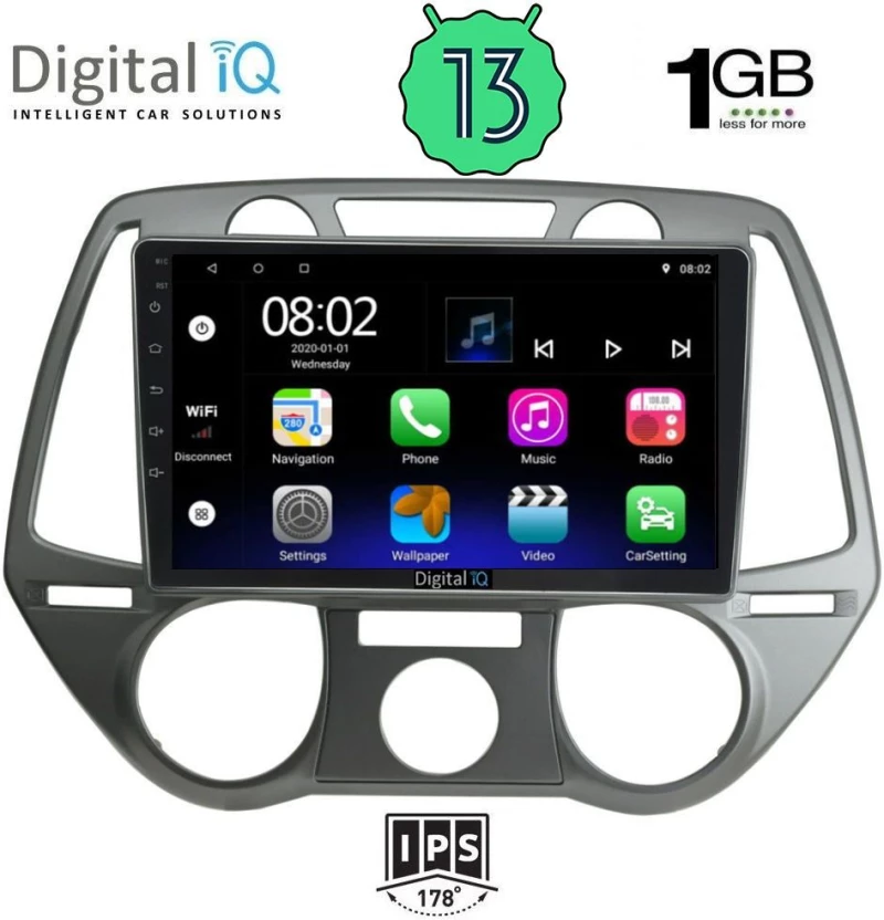 DIGITAL IQ RSA 1228_GPS A/C (9inc) MULTIMEDIA TABLET OEM HYUNDAI i20 mod. 2008-2012