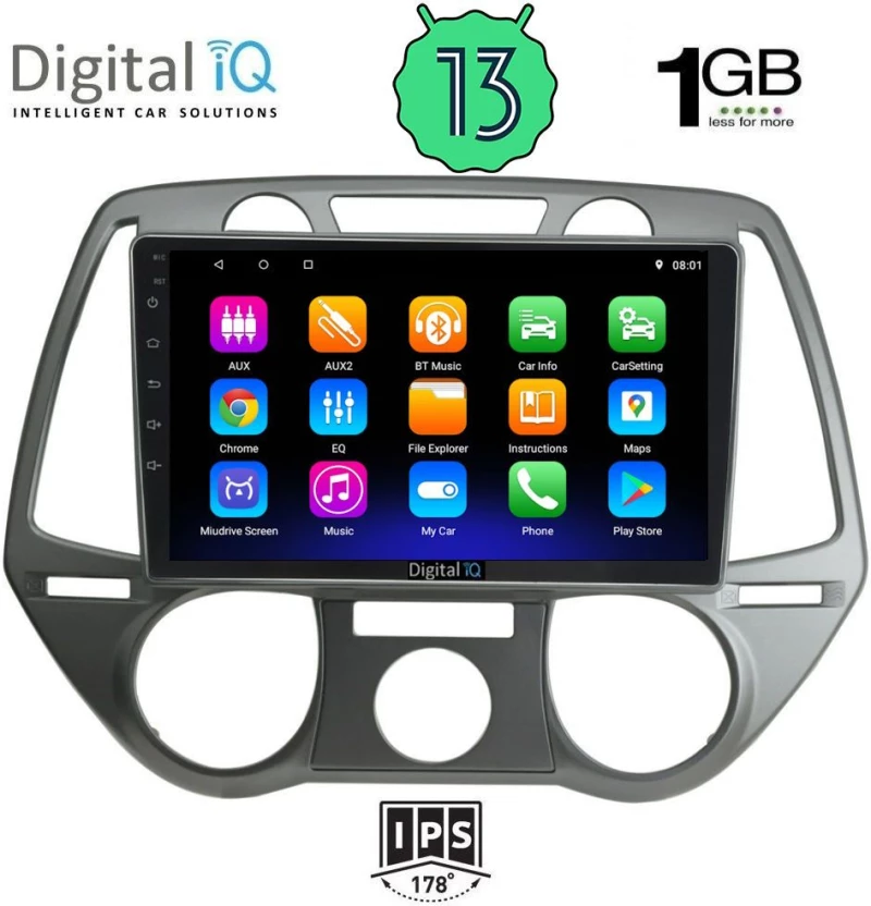 DIGITAL IQ RSA 1228_GPS A/C (9inc) MULTIMEDIA TABLET OEM HYUNDAI i20 mod. 2008-2012