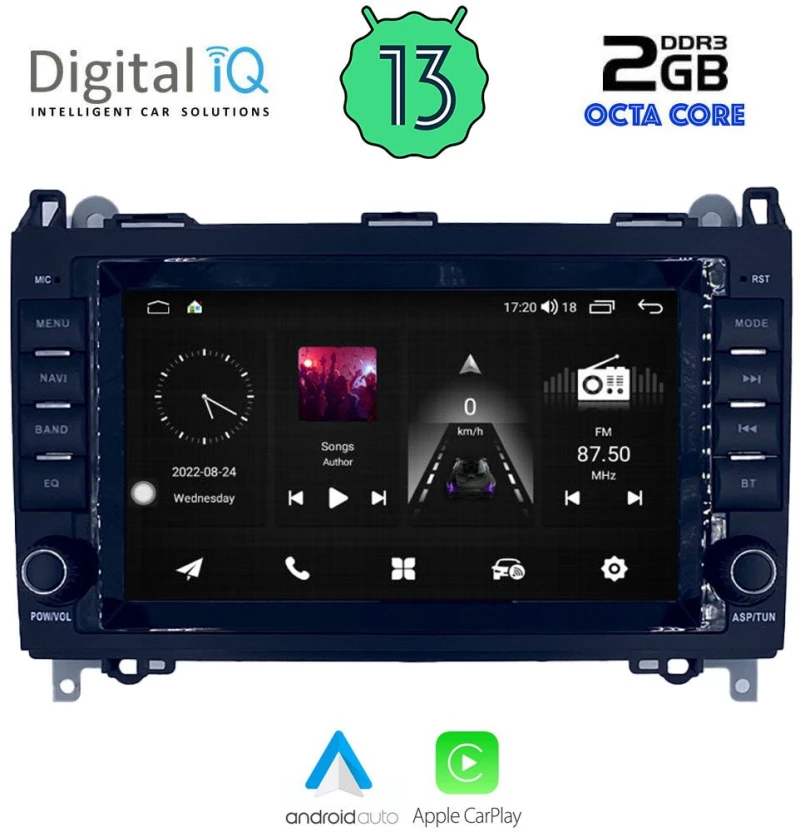 Digital IQ MSF 368_CPA (7” DECK) Οθόνη αυτοκινήτου Mercedes A, B, Sprinter, Vito, Viano 2004 - 2020