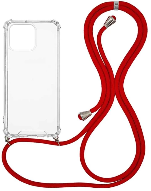 Θήκη Σιλικόνης με Κορδόνι Sonique Armor Clear Apple iPhone 13 Pro Κόκκινο - Sonique - Κόκκινο - iPhone 13 Pro