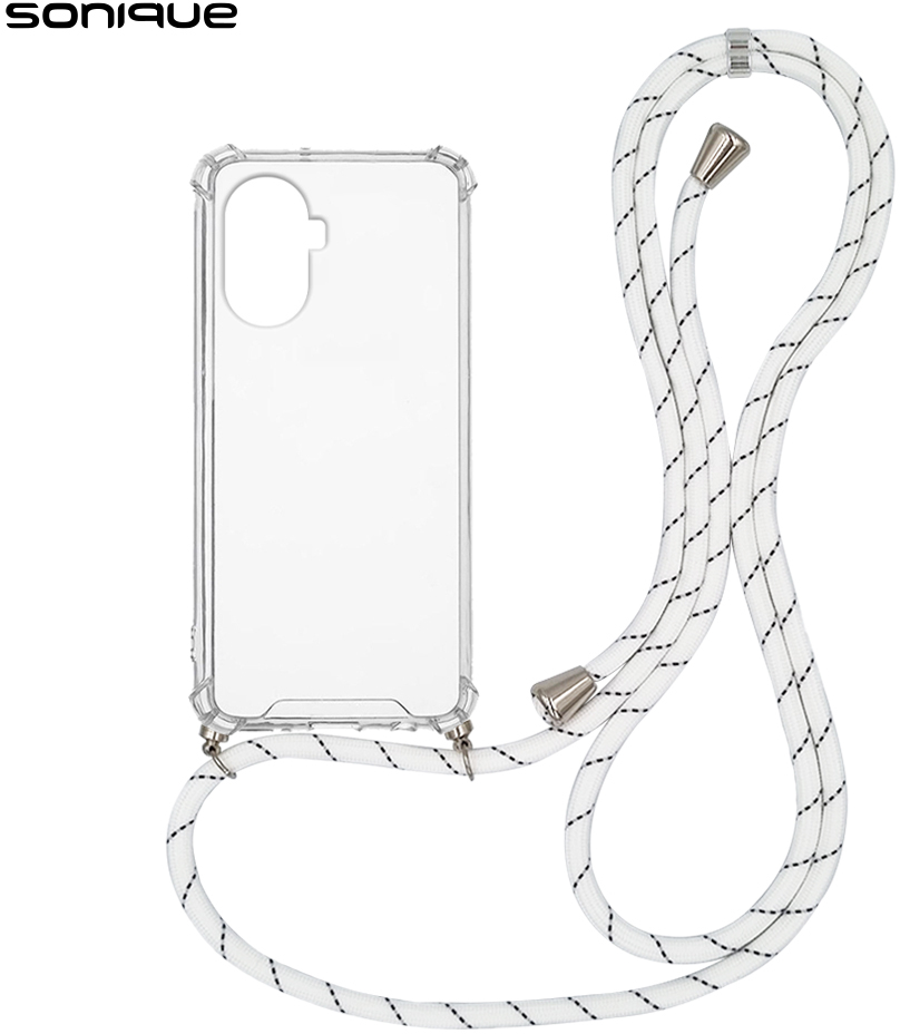 Θήκη Σιλικόνης με Κορδόνι Sonique Armor Clear Huawei Nova Y70 Rainbow Λευκό - Sonique - Rainbow Λευκό - Nova Y70