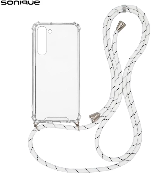 Θήκη Σιλικόνης με Κορδόνι Sonique Armor Clear Samsung Galaxy S23 Rainbow Λευκό - Sonique - Rainbow Λευκό - Galaxy S23