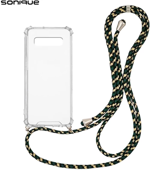 Θήκη Σιλικόνης με Κορδόνι Sonique Armor Clear Samsung Galaxy S10 Rainbow Πράσινο - Sonique - Rainbow Πράσινο - Galaxy S10