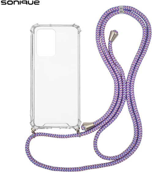 Θήκη Σιλικόνης με Κορδόνι Sonique Armor Clear Xiaomi Redmi Note 12 5G / Poco X5 5G Rainbow Λιλά - Sonique - Rainbow Λιλά - Poco X5 5G, Redmi Note 12 5G