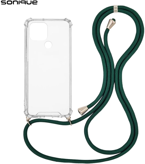 Θήκη Σιλικόνης με Κορδόνι Sonique Armor Clear Xiaomi Redmi A1 Plus / Poco C50 / Redmi A2 Plus Πράσινο Σκούρο - Sonique - Πράσινο Σκούρο - Poco C50, Redmi A1 Plus, Redmi A2 Plus
