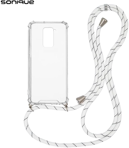 Θήκη Σιλικόνης με Κορδόνι Sonique Armor Clear Xiaomi Redmi Note 9 Rainbow Λευκό - Sonique - Rainbow Λευκό - Redmi Note 9