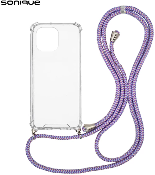 Θήκη Σιλικόνης με Κορδόνι Sonique Armor Clear Xiaomi Mi 11 Rainbow Λιλά - Sonique - Rainbow Λιλά - Mi 11