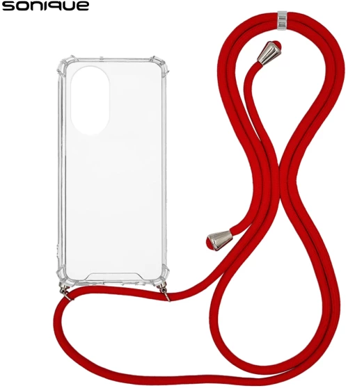Θήκη Σιλικόνης με Κορδόνι Sonique Armor Clear Honor 50 5G / Nova 9 Κόκκινο - Sonique - Κόκκινο - Honor 50 5G, Nova 9
