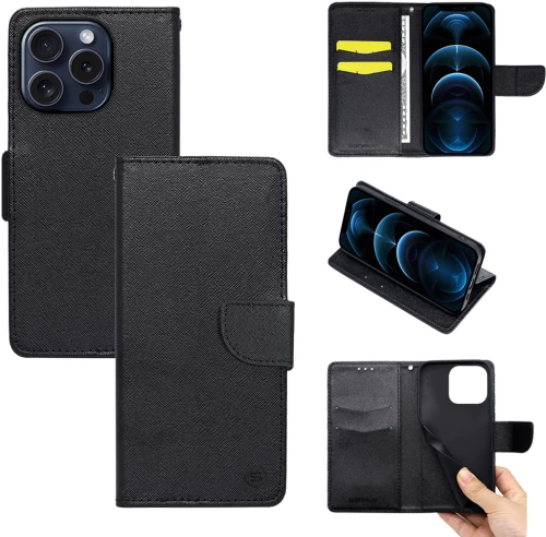 Θήκη Βιβλίο Sonique Trend Book Apple iPhone 15 Pro Μαύρο - Sonique - Μαύρο - iPhone 15 Pro