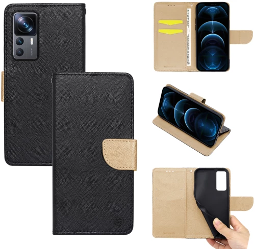 Θήκη Βιβλίο Sonique Trend Book Xiaomi Xiaomi 12T  / Xiaomi 12T Pro Μαύρο / Χρυσό - Sonique - Μαύρο / Χρυσό - Xiaomi 12T, Xiaomi 12T Pro