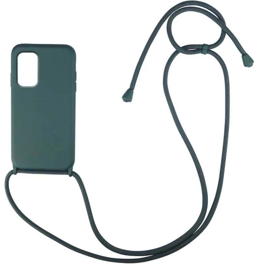 Θήκη Σιλικόνης με Κορδόνι CarryHang Samsung Galaxy S20 Plus Πράσινο Σκούρο - My Colors - Πράσινο Σκούρο - Galaxy S20 Plus