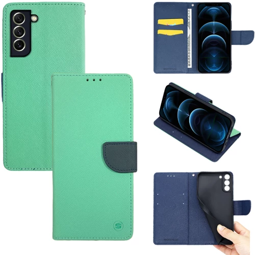 Θήκη Βιβλίο Sonique Trend Book Samsung Galaxy S21 FE Βεραμάν / Σκούρο Μπλε - Sonique - Βεραμάν / Σκούρο Μπλε - Galaxy S21 FE