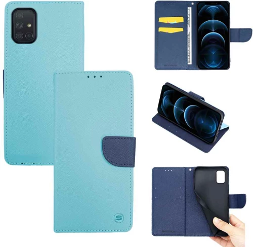Θήκη Βιβλίο Sonique Trend Book Samsung Galaxy A71 Σιέλ / Σκούρο Μπλε - Sonique - Σιέλ / Σκούρο Μπλε - Galaxy A71