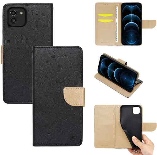 Θήκη Βιβλίο Sonique Trend Book Samsung Galaxy A03 4G Μαύρο / Χρυσό - Sonique - Μαύρο / Χρυσό - Galaxy A03 4G