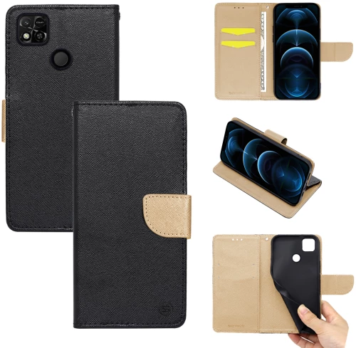 Θήκη Βιβλίο Sonique Trend Book Xiaomi Redmi 10A Μαύρο / Χρυσό - Sonique - Μαύρο / Χρυσό - Redmi 10A