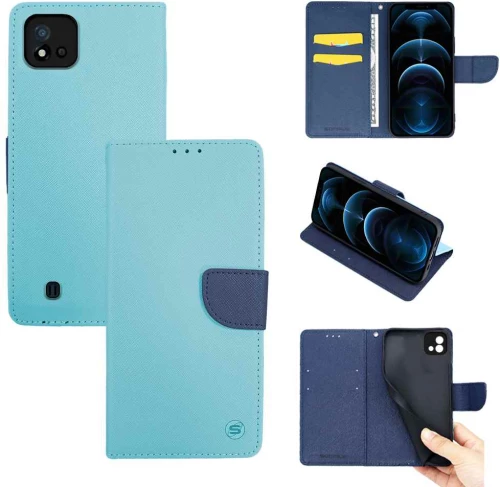 Θήκη Βιβλίο Sonique Trend Book Realme C11 2021 Σιέλ / Σκούρο Μπλε - Sonique - Σιέλ / Σκούρο Μπλε - Realme C11 2021