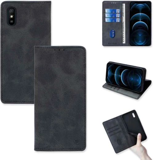 Θήκη Βιβλίο Vintage Magnet Book Sonique Xiaomi Redmi 9A / Redmi 9AT Μαύρο - Sonique - Μαύρο - Redmi 9A, Redmi 9AT