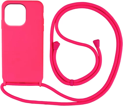 Θήκη Σιλικόνης με Κορδόνι CarryHang Apple iPhone 13 Pro Φουξ - My Colors - Φουξ - iPhone 13 Pro