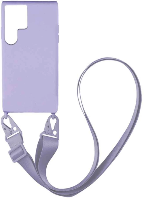 Θήκη CarryHang Liquid Silicone Strap Samsung Galaxy S22 Ultra Λιλά - My Colors - Λιλά - Galaxy S22 Ultra