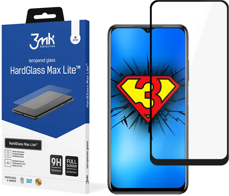 3MK HardGlass Max Lite Full Screen Realme C35 Μαύρο - 3MK - Μαύρο - Realme C35