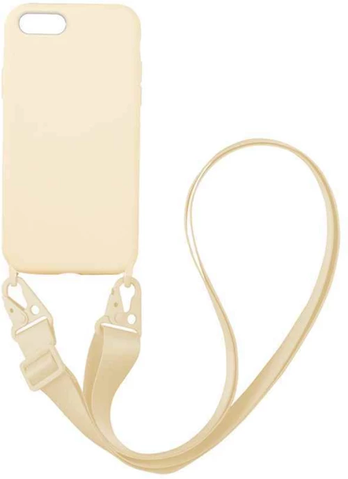 Θήκη CarryHang Liquid Silicone Strap Apple iPhone 7 / iPhone 8 / iPhone SE 2020 / iPhone SE 2022 Μπεζ - My Colors - Μπεζ - iphone 7, iphone 8, iPhone SE 2020, iPhone SE 2022