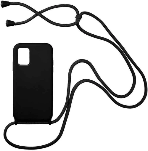 Θήκη Σιλικόνης με Κορδόνι CarryHang Samsung Galaxy A71 Μαύρο - My Colors - Μαύρο - Galaxy A71