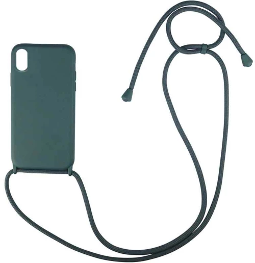 Θήκη Σιλικόνης με Κορδόνι CarryHang Apple iPhone XR Πράσινο Σκούρο - My Colors - Πράσινο Σκούρο - iPhone XR