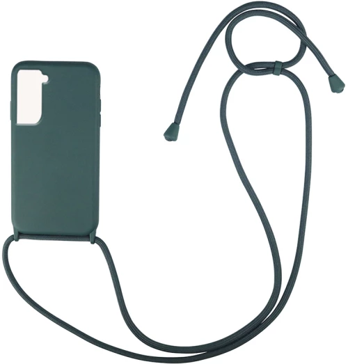 Θήκη Σιλικόνης με Κορδόνι CarryHang Samsung Galaxy S21 Πράσινο Σκούρο - My Colors - Πράσινο Σκούρο - Galaxy S21
