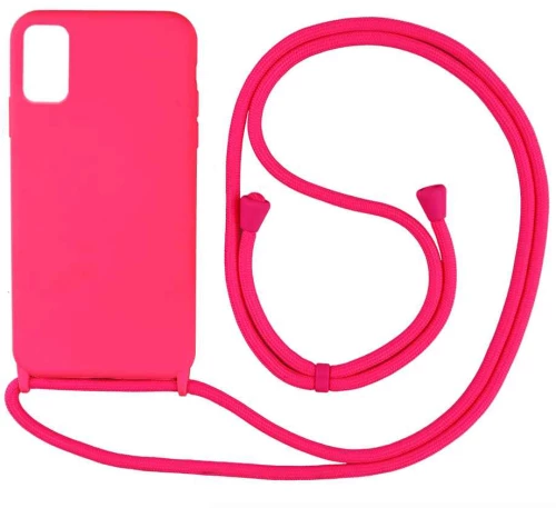 Θήκη Σιλικόνης με Κορδόνι CarryHang Samsung Galaxy A02s Φουξ - My Colors - Φουξ - Galaxy A02s