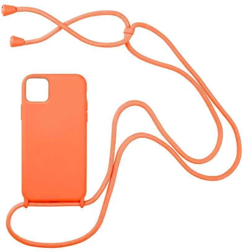 Θήκη Σιλικόνης με Κορδόνι CarryHang Apple iPhone 12 mini Πορτοκαλί - My Colors - Πορτοκαλί - iPhone 12 mini