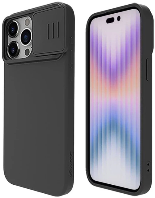 Nillkin - CamShield Silky MagSafe Silicone - iPhone 15 Pro Max - Classic Black