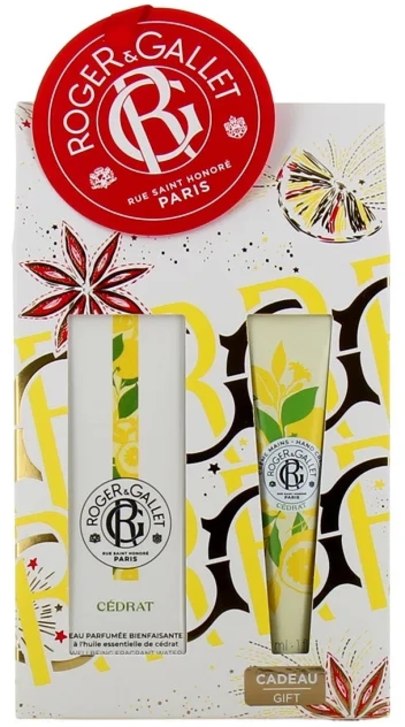 ROGER & GALLET promo xmas cedrat wellbeing fragrant water 30ml & hand cream 30ml