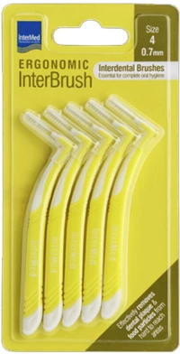 INTERMED ergonomic μεσοδόντια βουρτσάκια με λαβή 0.7mm κίτρινο 5τμχ