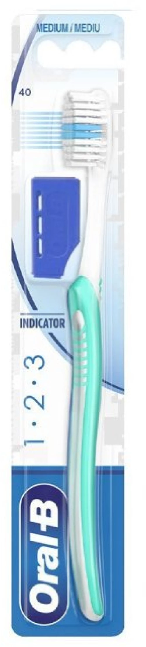 ORAL B οδοντόβουρτσα indicator 1-2-3 40mm medium 1τμχ