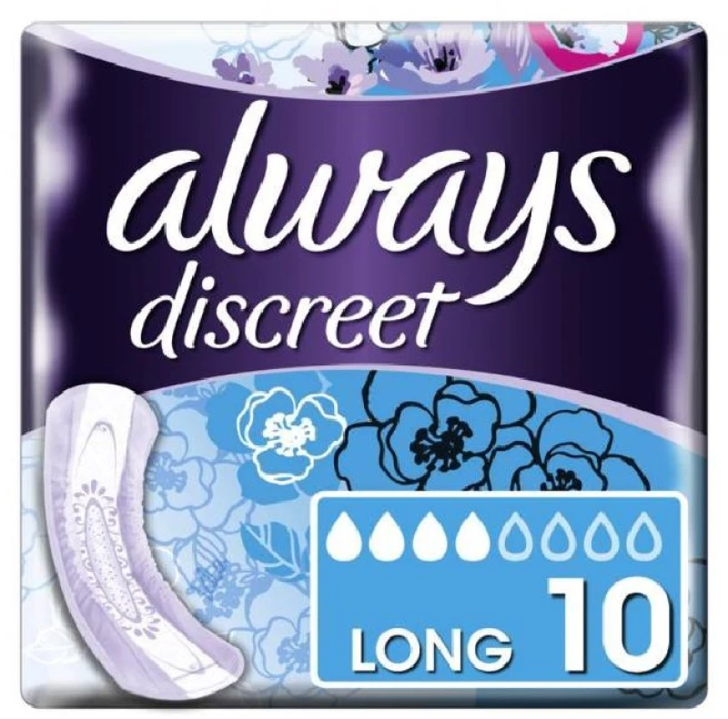 ALWAYS discreet long size 4 σερβιέτες για ακράτεια 10τμχ