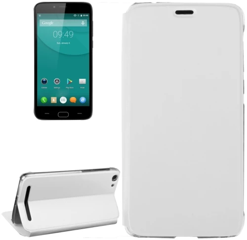 Horizontal Flip Leather Case with Holder for DOOGEE Y200(White) (OEM)