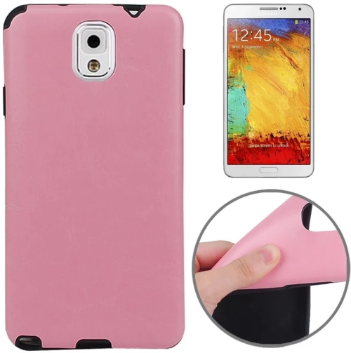 Crazy Horse Texture Paste Skin TPU Protective Case for Galaxy Note III / N900(Pink) (OEM)